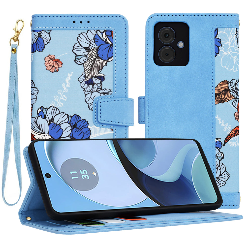 Capa para Motorola Moto G14, Techsuit, FlipCraft, Azul