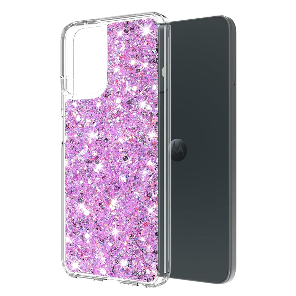 Capa para Motorola Moto G14, Techsuit, Glitter Brilhante, Magenta