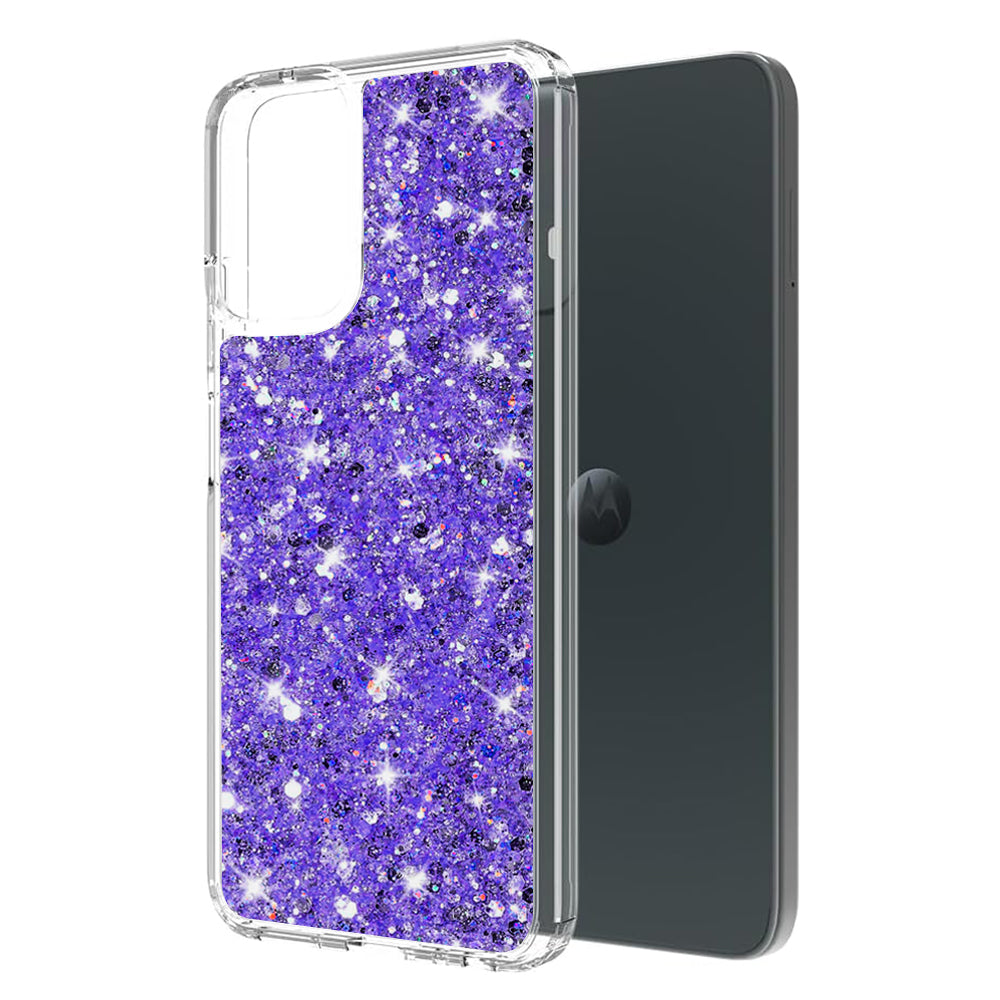 Capa para Motorola Moto G14, Techsuit, Sparkly Glitter, Roxo