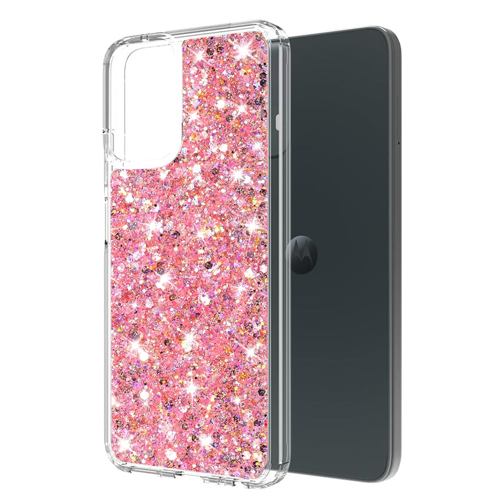 Capa para Motorola Moto G14, Techsuit, Glitter Brilhante, Rosa
