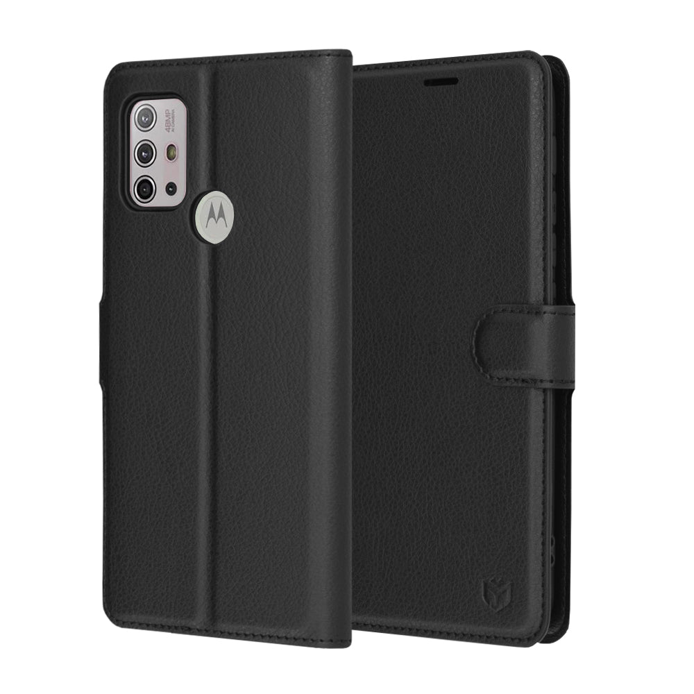 Capa para Motorola Moto G30 / G20 / G10, Techsuit, Leather Folio, Preta