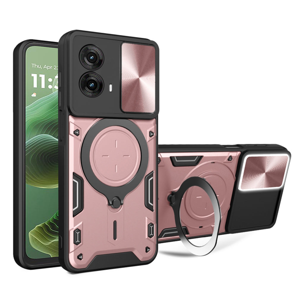Capa para Motorola Moto G35, Techsuit, CamGuard Pro, Rosa Dourado