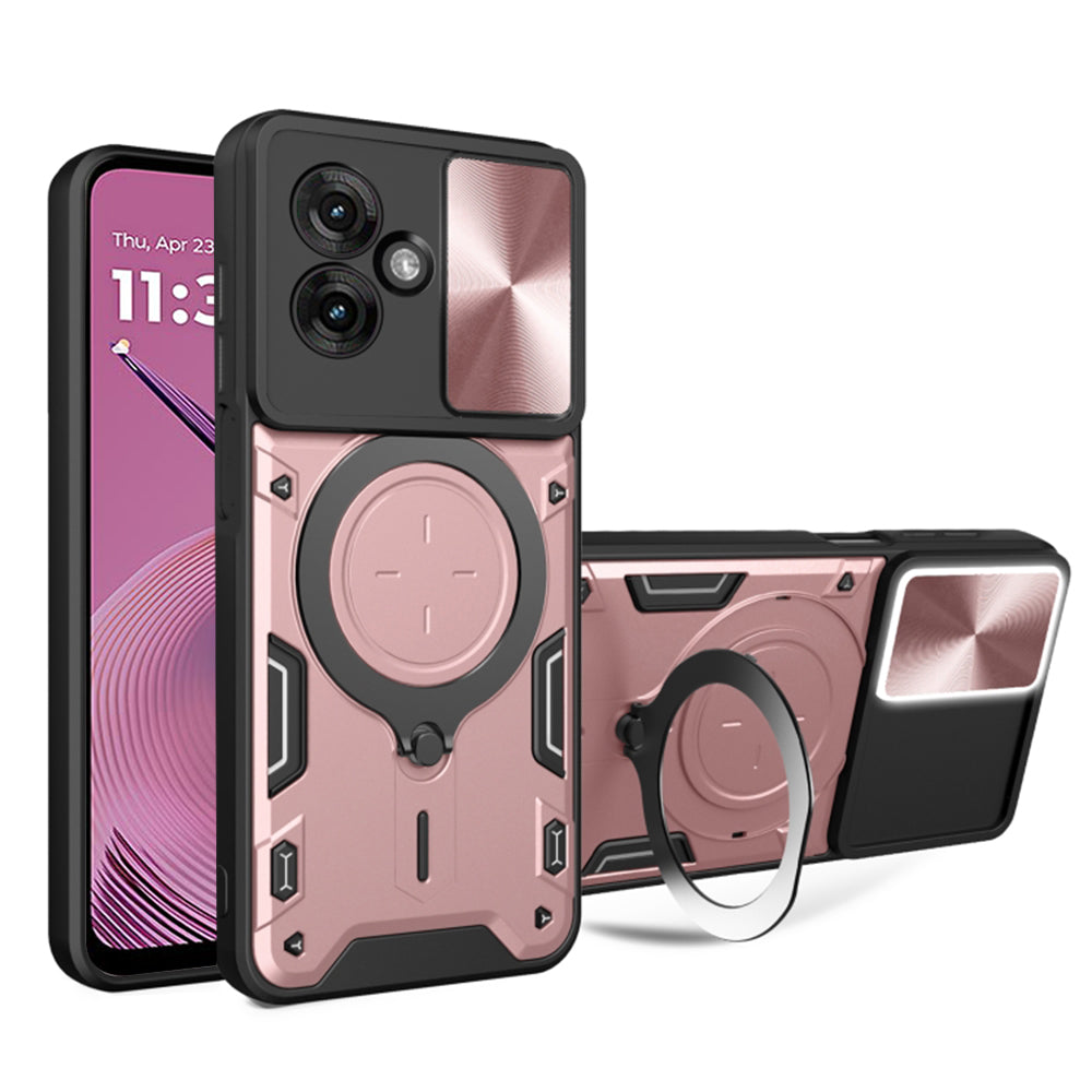 Capa para Motorola Moto G55, Techsuit, CamGuard Pro, Rosa Dourado