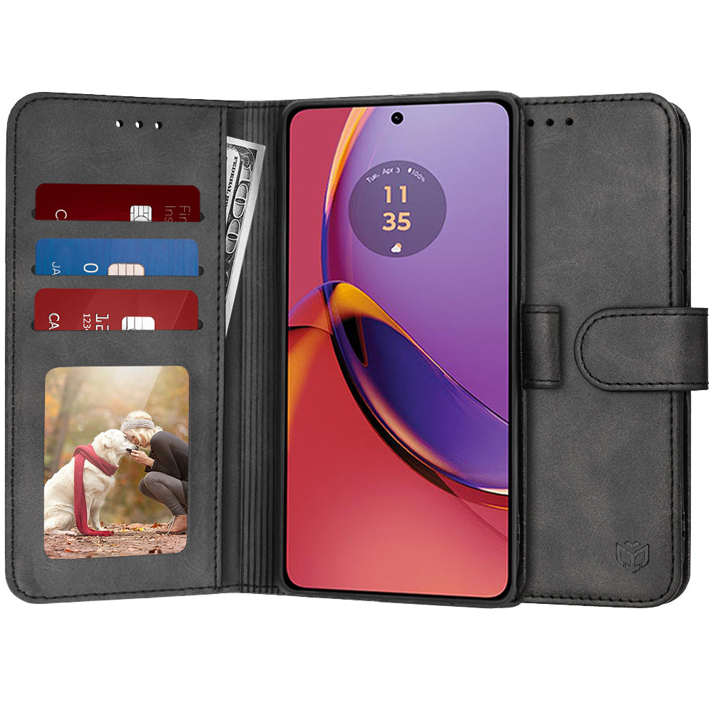 Capa para Motorola Moto G84, Techsuit, Diary Book, Preta