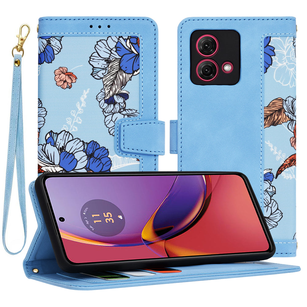 Capa para Motorola Moto G84, Techsuit, FlipCraft, Azul