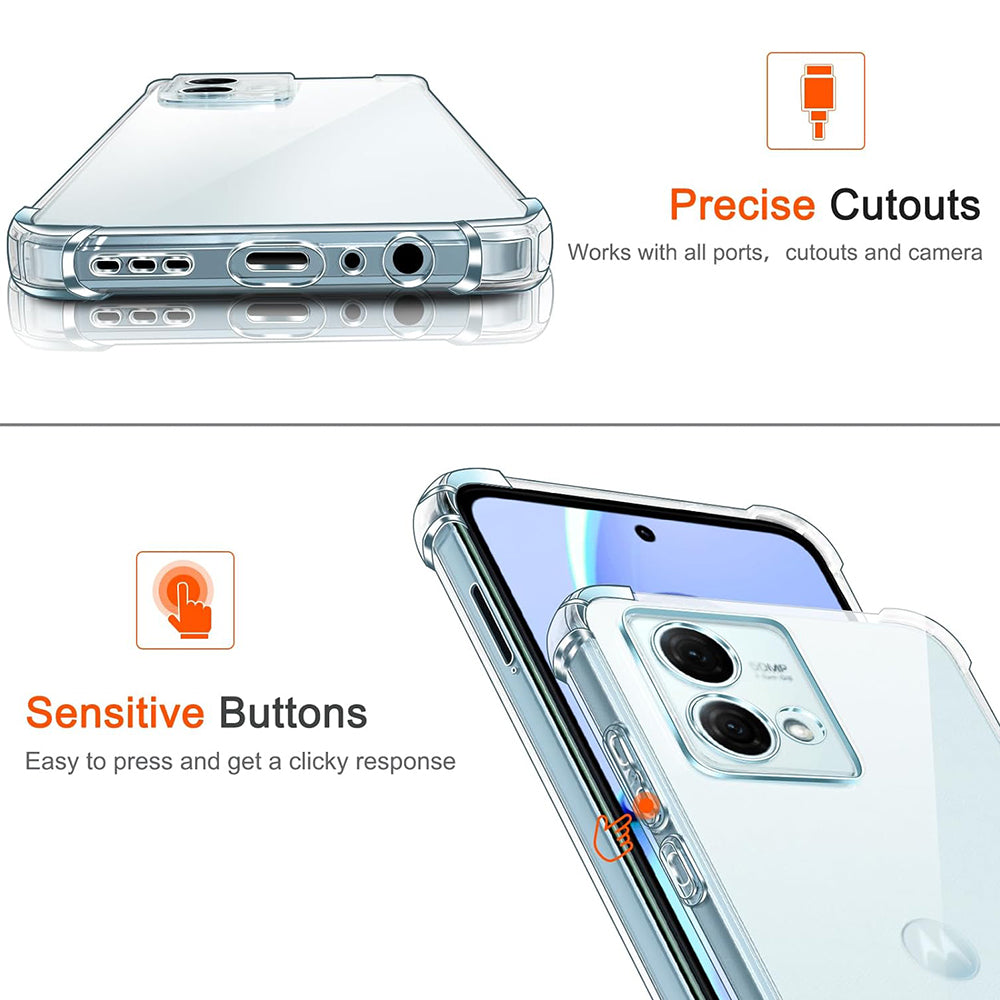 Capa para Motorola Moto G84, Techsuit, Shockproof Clear, Transparente