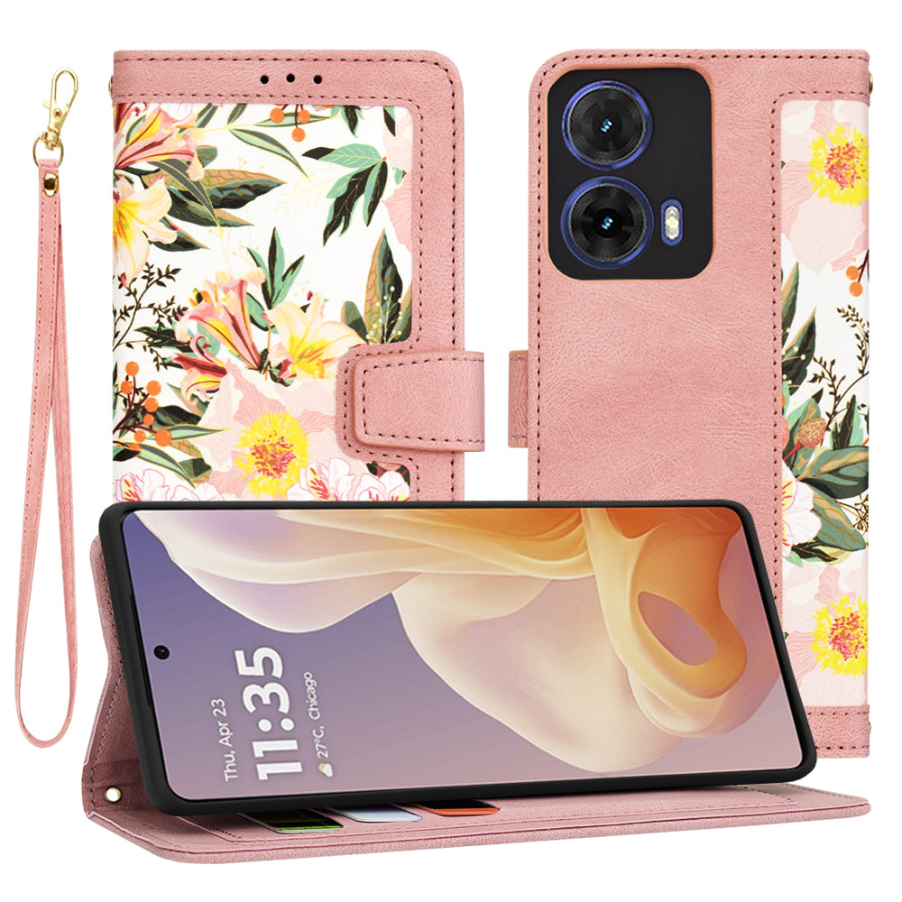 Capa para Motorola Moto G85, Techsuit, FlipCraft, Rosa