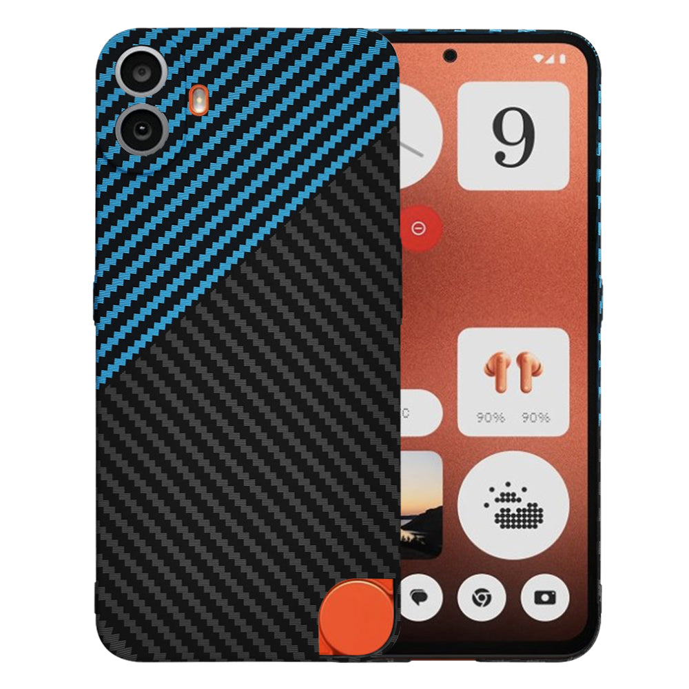 Capa para Nothing CMF Phone 1, Techsuit, Carbonite FiberShell, Preto Azul