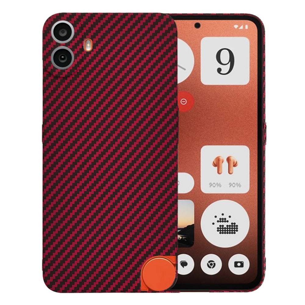 Capa para Nothing CMF Phone 1, Techsuit, Carbonite FiberShell, Vermelha
