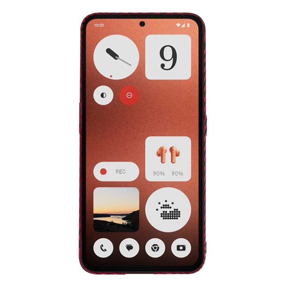 Capa para Nothing CMF Phone 1, Techsuit, Carbonite FiberShell, Vermelha