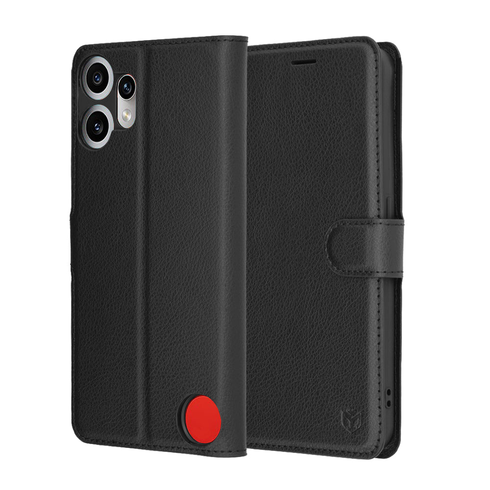 Capa para Nothing CMF Phone 2 Pro, Techsuit, Leather Folio, Preta