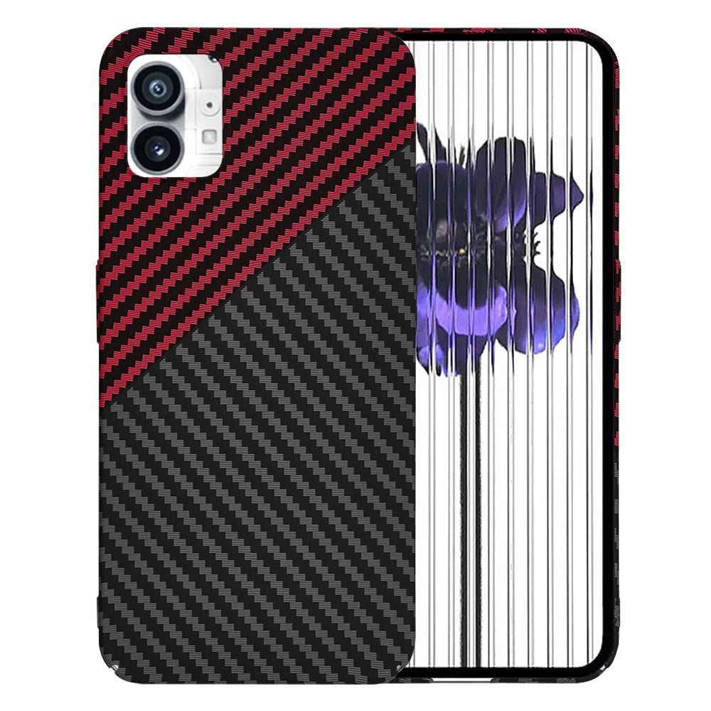 Capa para Nothing Phone (1), Techsuit, Carbonite FiberShell, Preto Vermelho