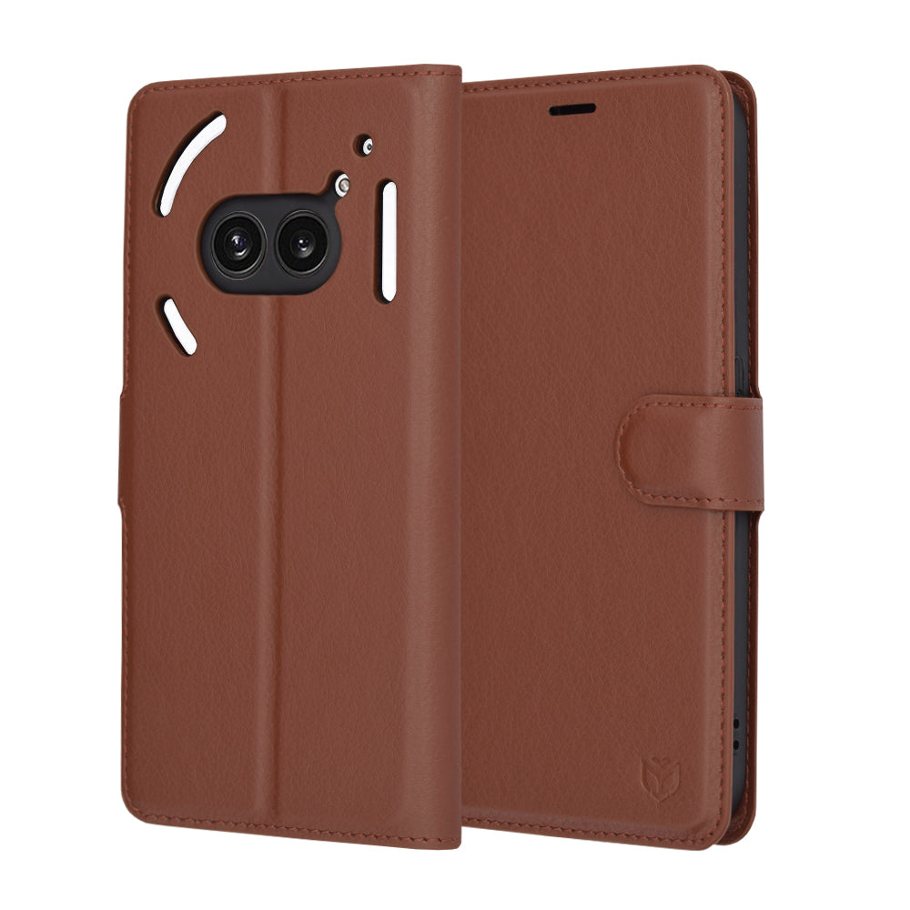 Capa para Nothing Phone (2a) Plus / Phone (2a), Techsuit, Leather Folio, Castanha