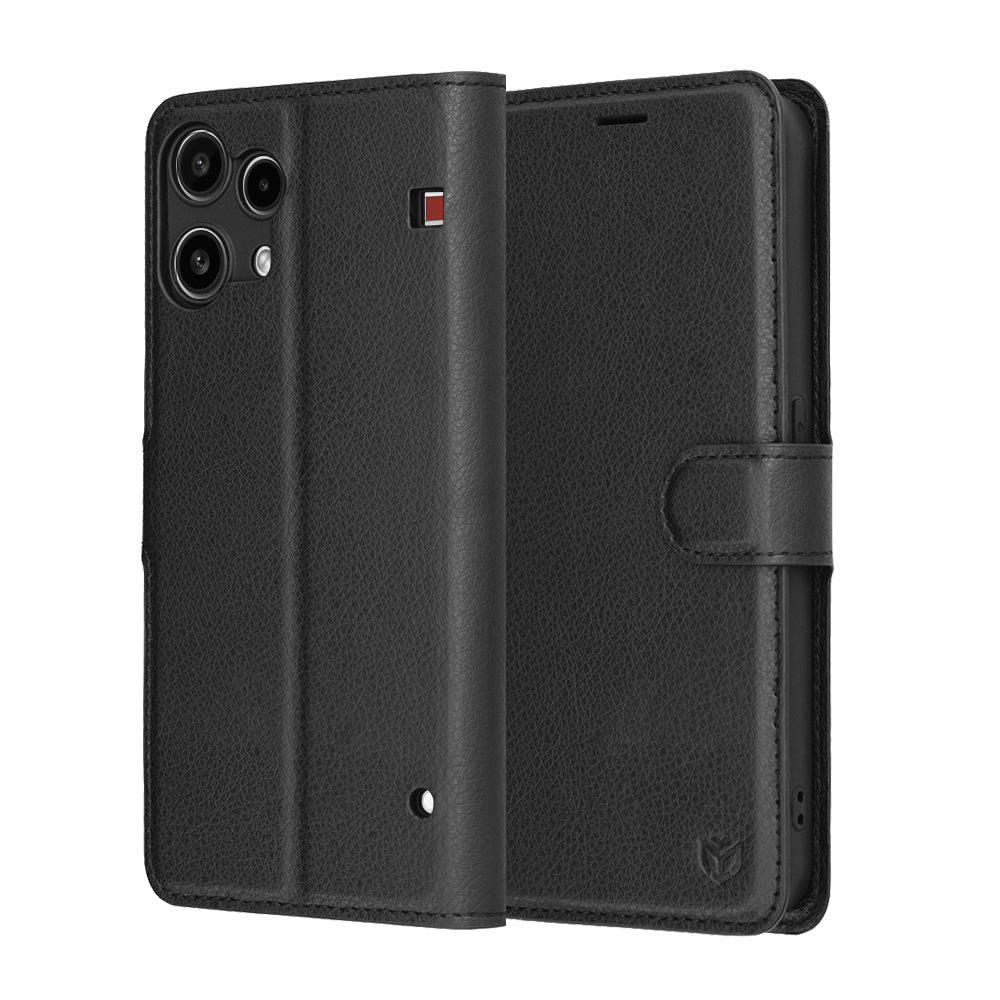Capa para Nothing Phone (3a) Lite, Techsuit, Leather Folio, Preta