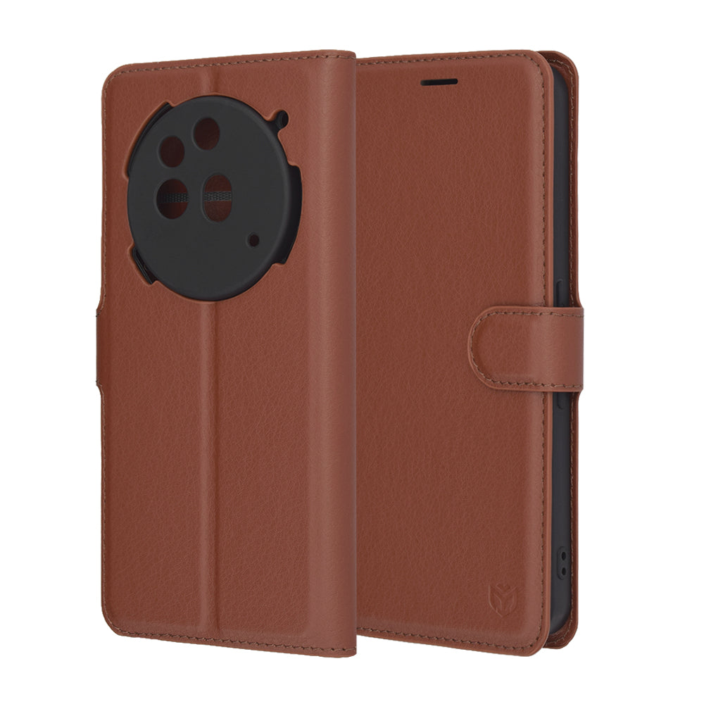 Capa para Nothing Phone (3a) Pro, Techsuit, Leather Folio, Castanha