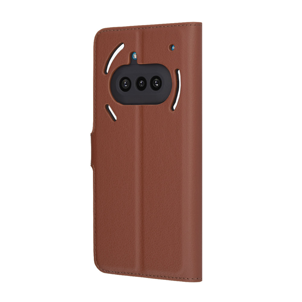 Capa para Nothing Phone (3a), Techsuit, Leather Folio, Castanha