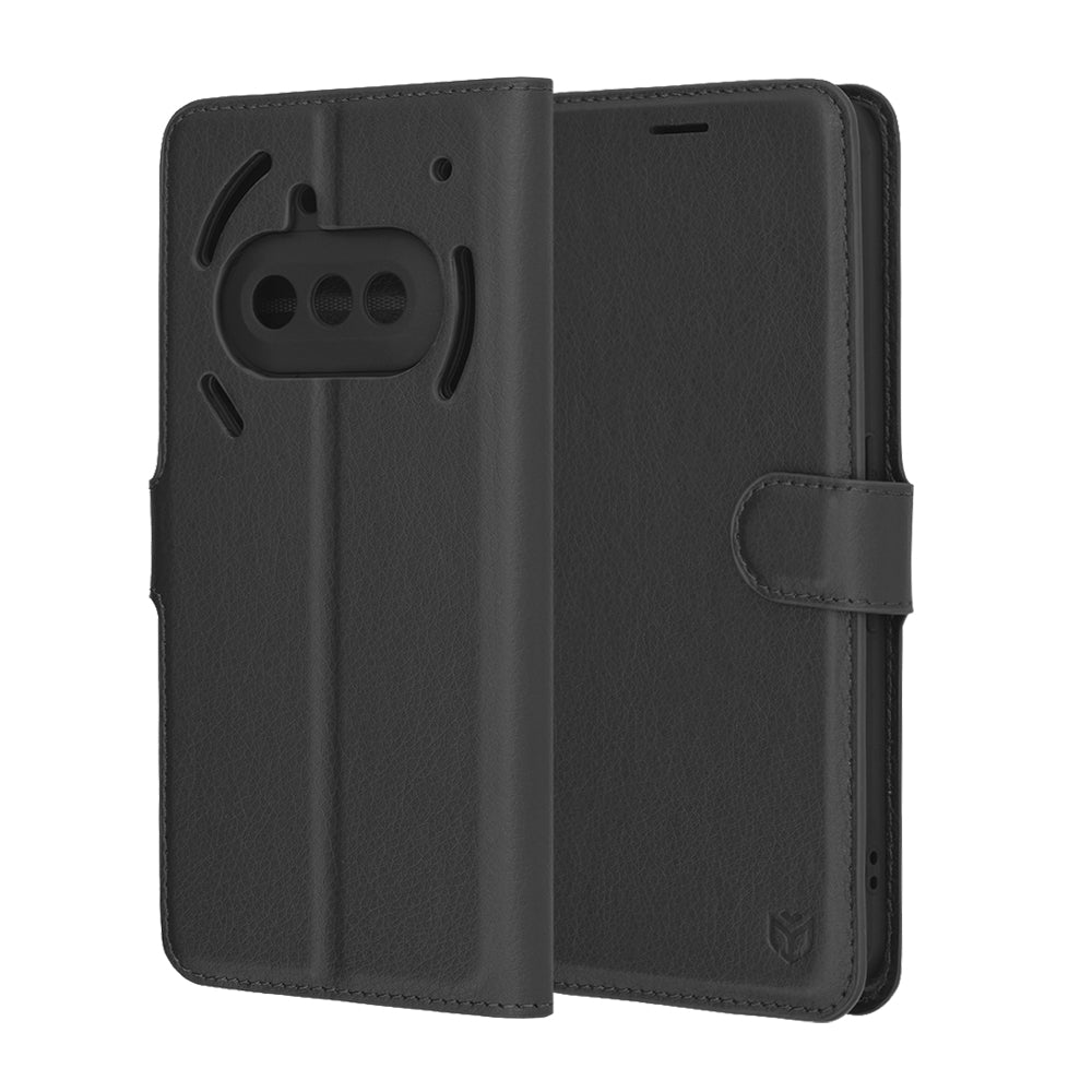 Capa para Nothing Phone (3a), Techsuit, Leather Folio, Preta