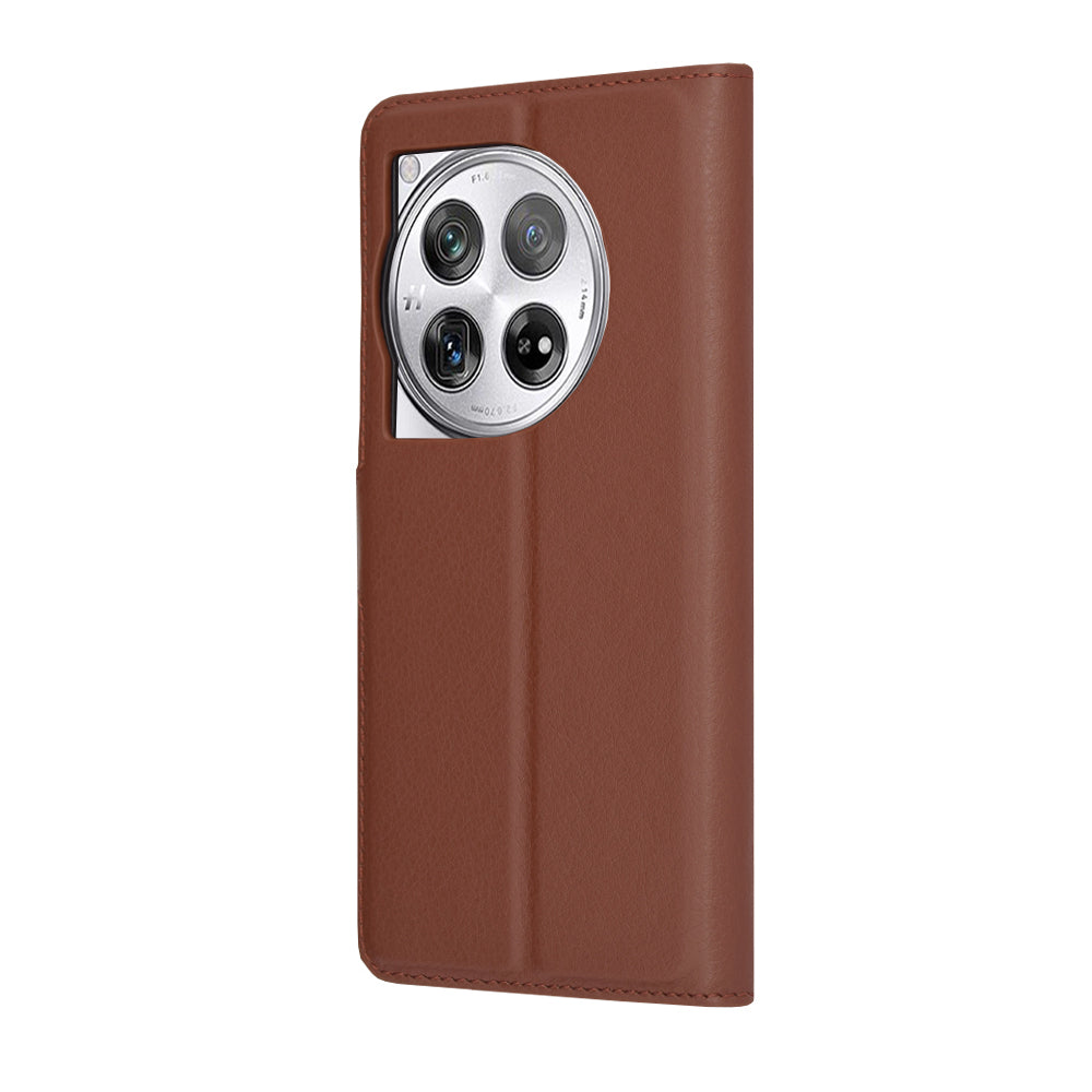 Capa para OnePlus 12, Techsuit, Leather Folio, Castanha