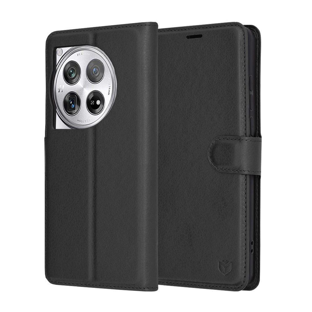Capa para OnePlus 12, Techsuit, Leather Folio, Preta