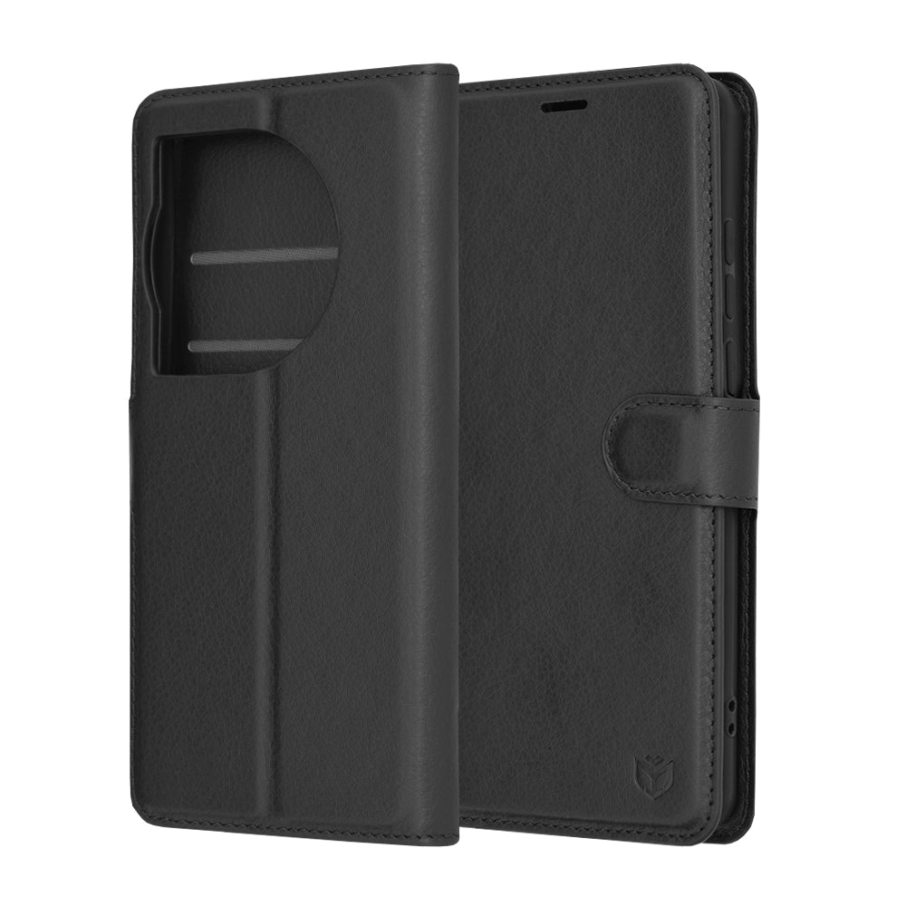 Capa para OnePlus 12, Techsuit, Leather Folio, Preta