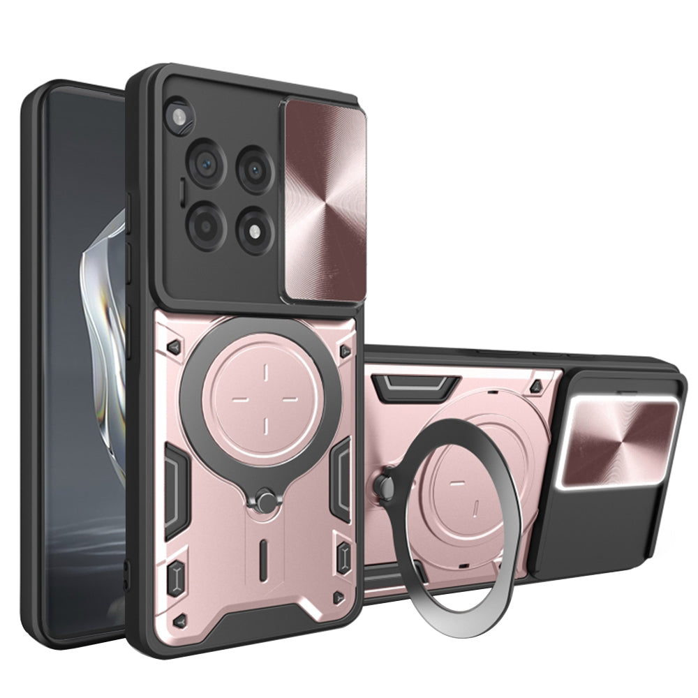 Capa para OnePlus 12R, Techsuit, CamGuard Pro, Rosa Dourado