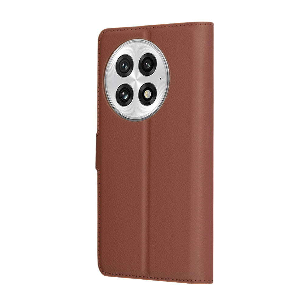 Capa para OnePlus 13, Techsuit, Leather Folio, Castanha