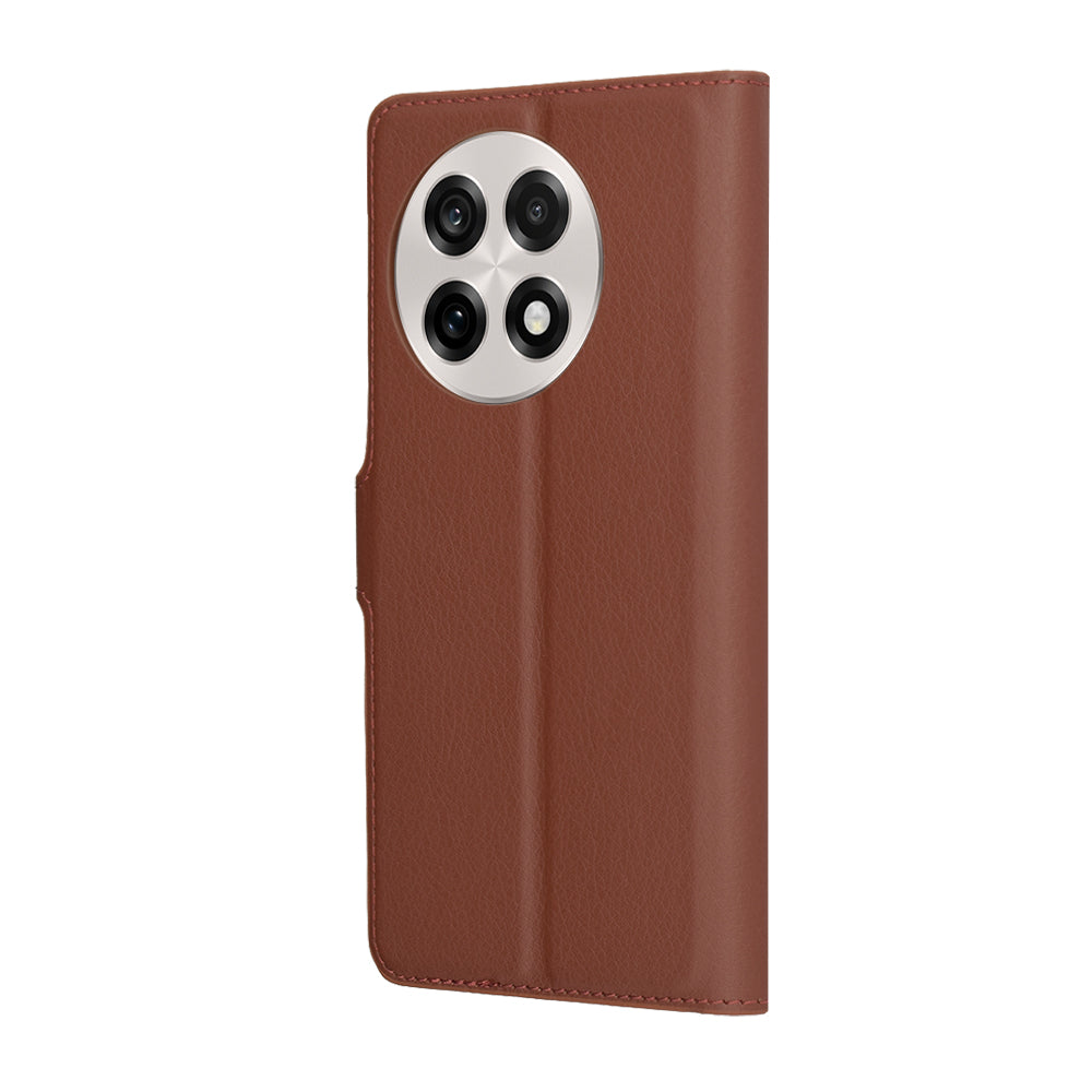 Capa para OnePlus 13R, Techsuit, Leather Folio, Castanha