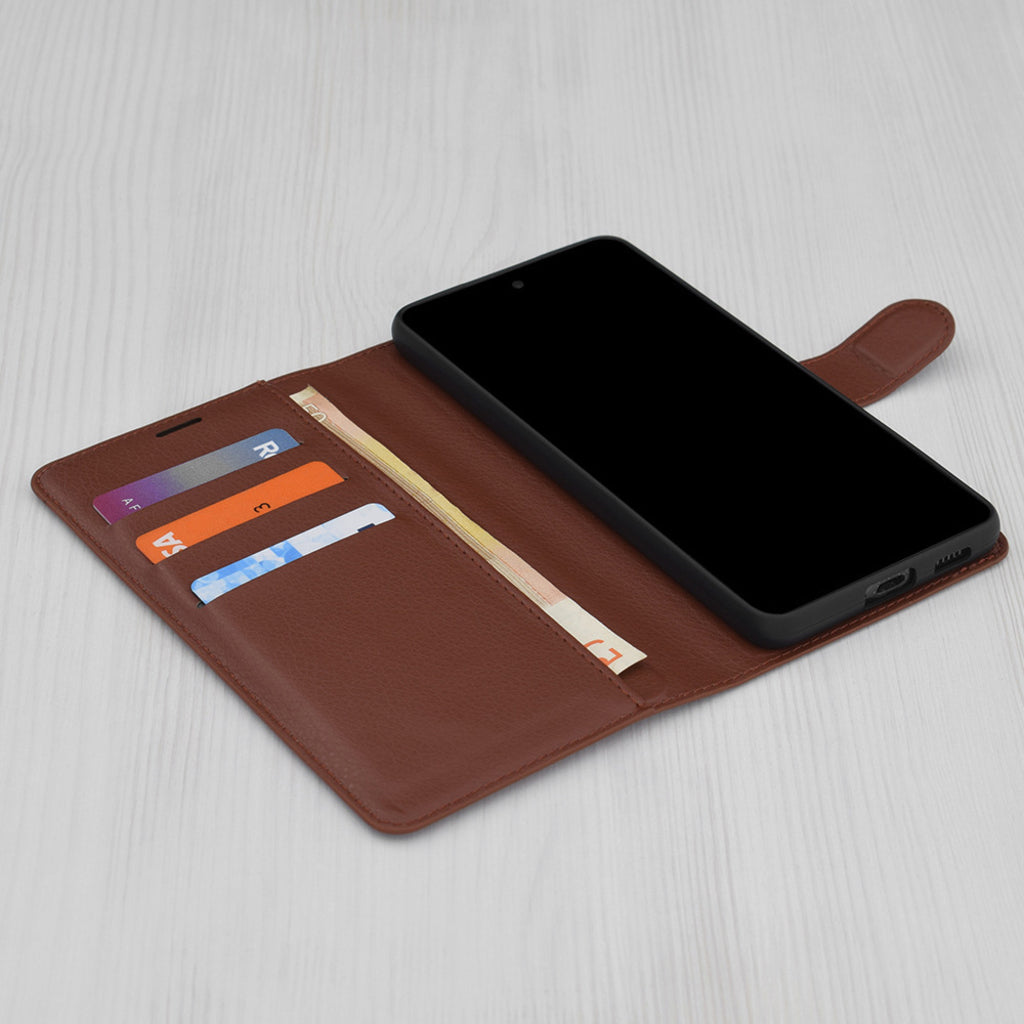 Capa para Oppo A5 Pro 4G / A5 Pro, Techsuit, Leather Folio, Castanha