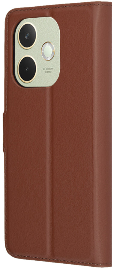Capa para Oppo A5 Pro 4G / A5 Pro, Techsuit, Leather Folio, Castanha