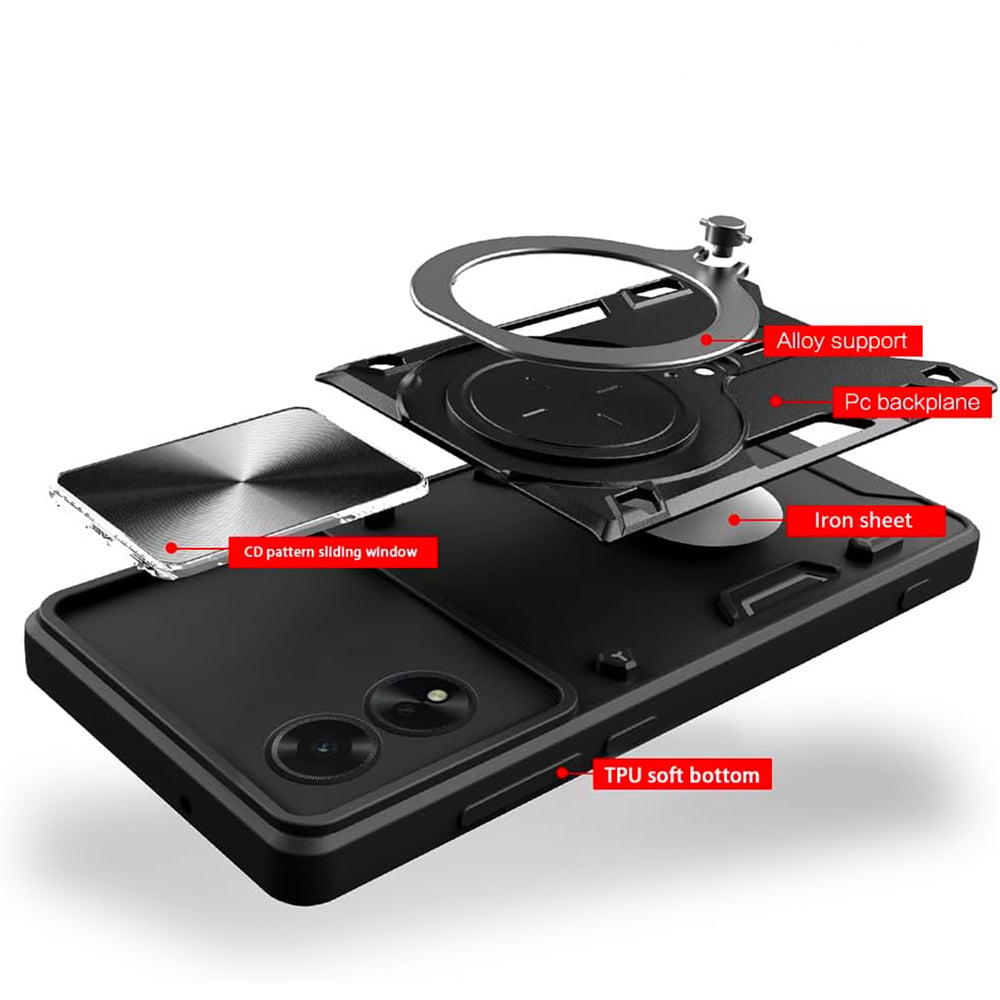 Capa para Oppo A60, Techsuit, CamGuard Pro, Vermelha
