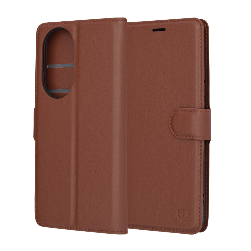 Capa para Oppo Reno10 / Reno10 Pro, Techsuit, Leather Folio, Castanha
