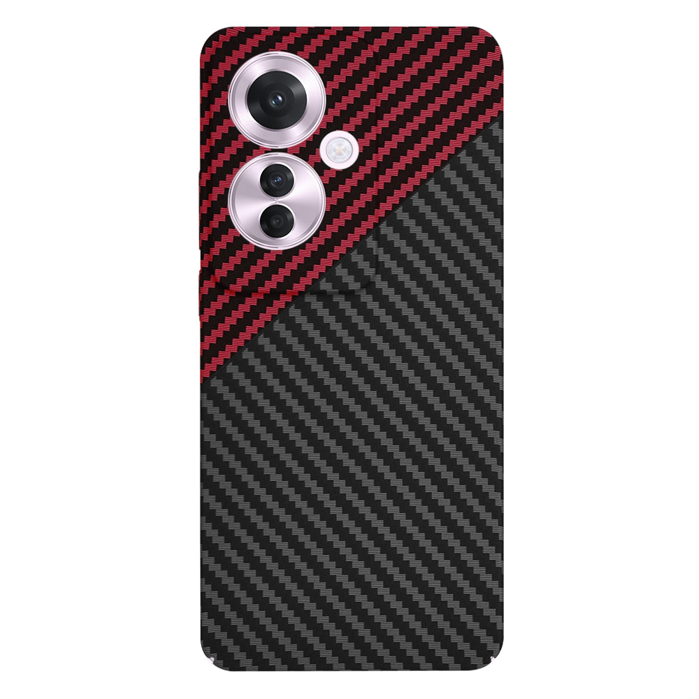 Capa para Oppo Reno11 F, Techsuit, Carbonite FiberShell, Preto Vermelho