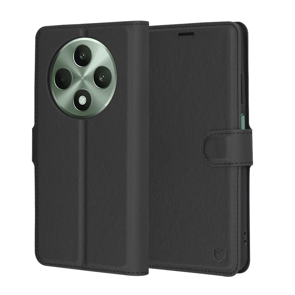 Capa para Oppo Reno12 FS 5G / Reno12 FS 4G / Reno12 F 4G / Reno12 F, Techsuit, Folio em Pele, Preta