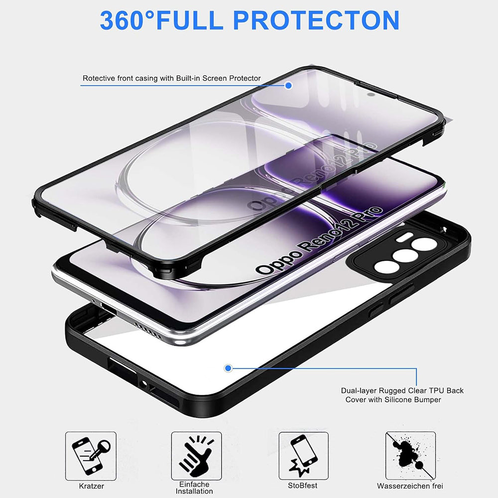 Capa para Oppo Reno12 Pro, Techsuit, ColorVerse 360, Preta