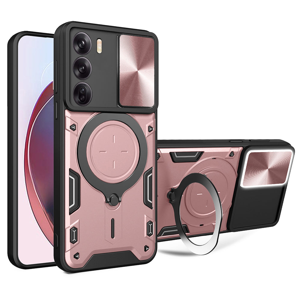 Capa para Oppo Reno12, Techsuit, CamGuard Pro, Rosa Dourado