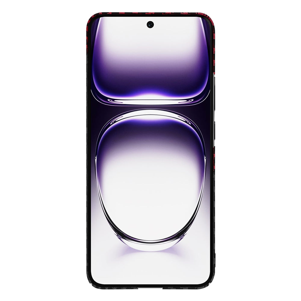 Capa para Oppo Reno12, Techsuit, Carbonite FiberShell, Preto Vermelho