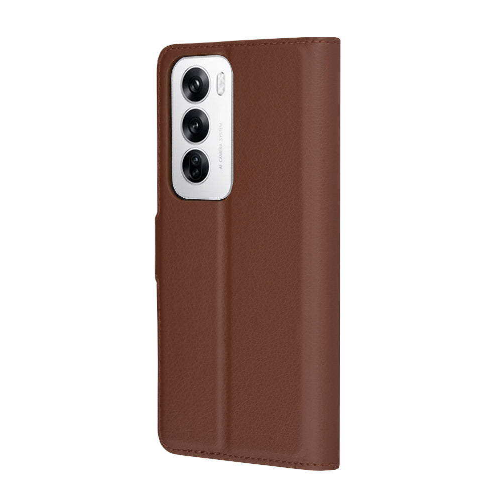 Capa para Oppo Reno12, Techsuit, Leather Folio, Castanha