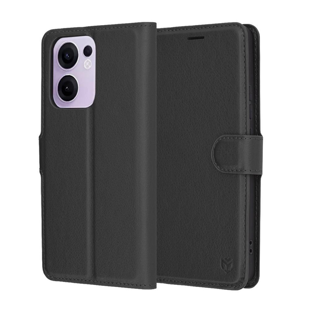 Capa para Oppo Reno13 FS 5G / Reno13 F 4G / Reno13 F, Techsuit, Folio de Couro, Preta