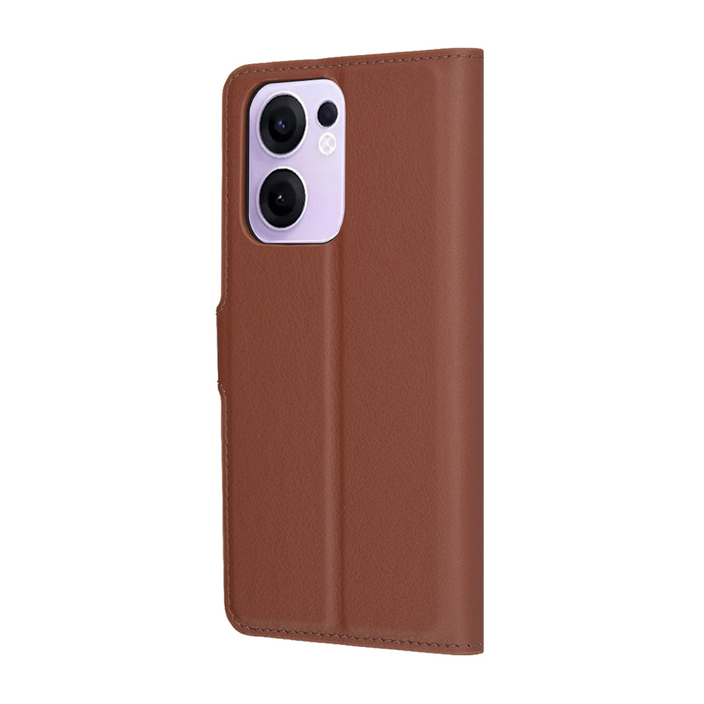 Capa para Oppo Reno13 FS 5G / Reno13 F 4G / Reno13 F, Techsuit, Folio em Couro, Castanha