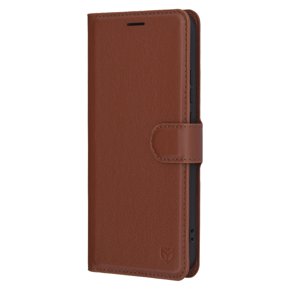 Capa para Oppo Reno13, Techsuit, Leather Folio, Castanha