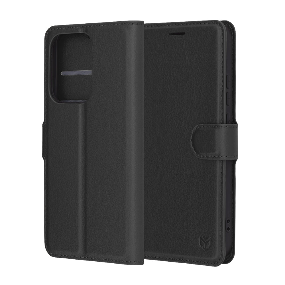 Capa para Oppo Reno13, Techsuit, Leather Folio, Preta