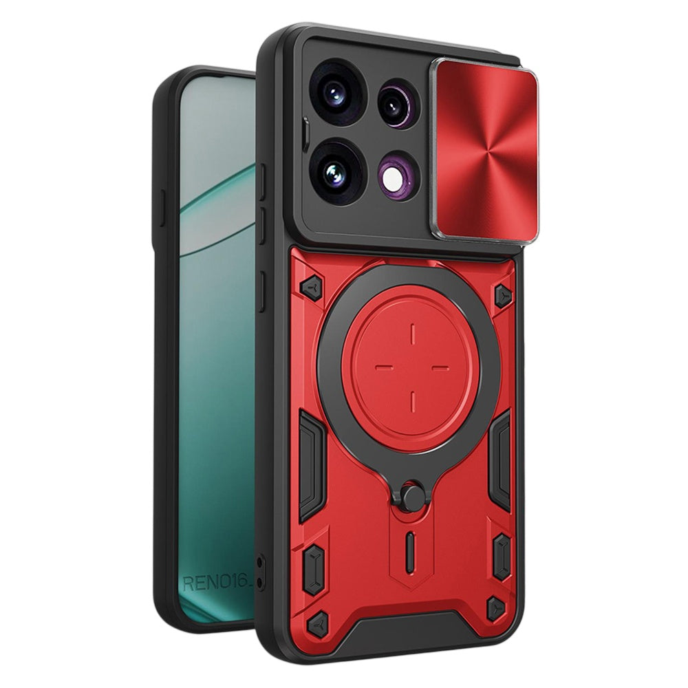 Capa para Oppo Reno16 F / Reno16 FS, Techsuit, CamGuard Pro, Vermelha