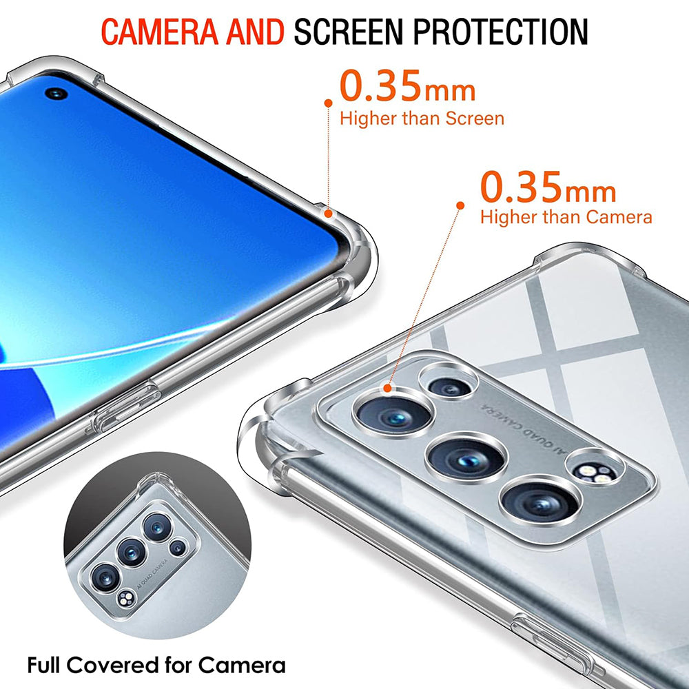 Capa para Oppo Reno6 Pro 5G (Snapdragon), Techsuit, Transparente à Prova de Choques