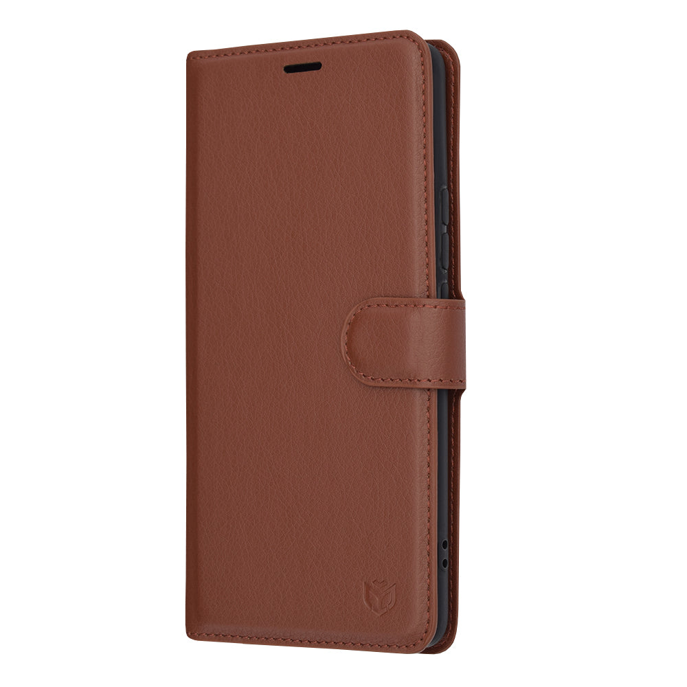 Capa para Realme 12 Pro / 12 Pro+, Techsuit, Leather Folio, Castanha