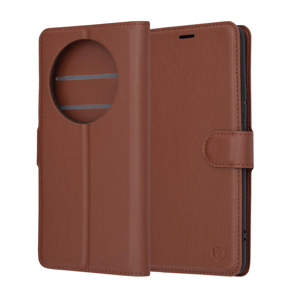 Capa para Realme 12 Pro / 12 Pro+, Techsuit, Leather Folio, Castanha