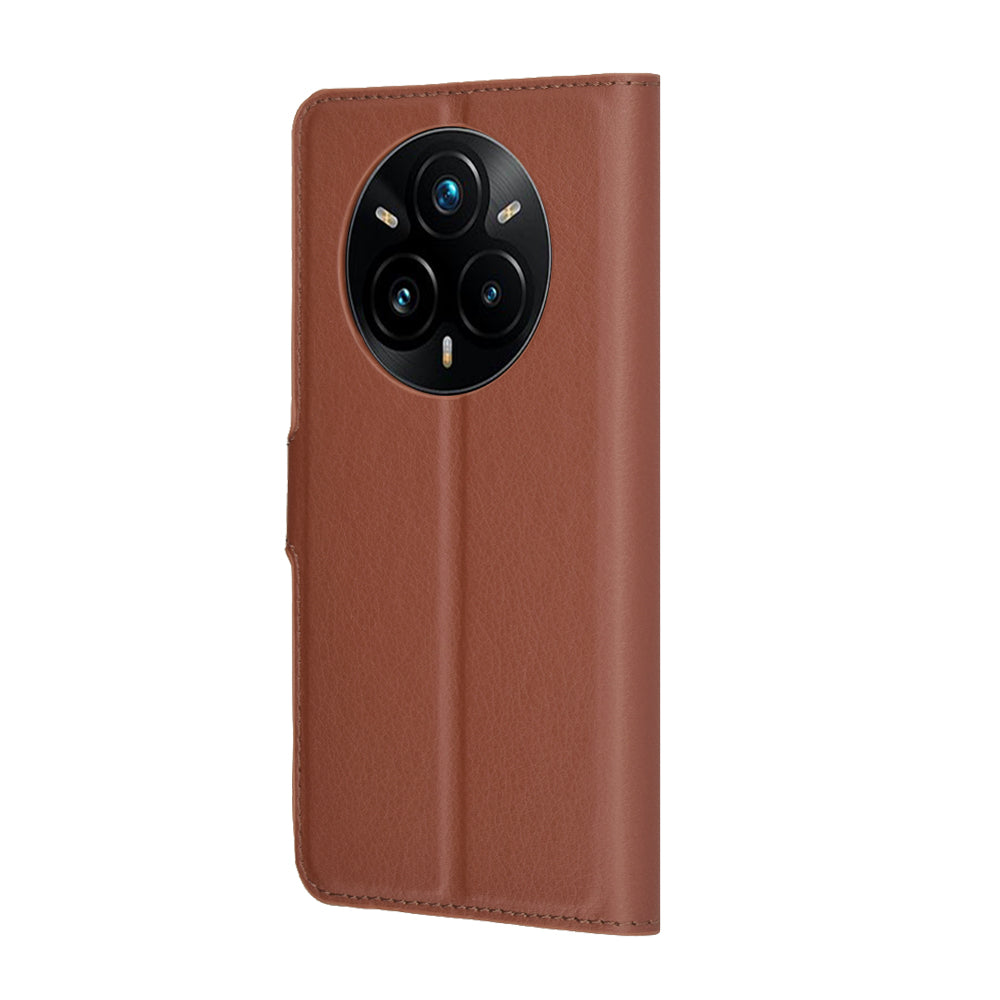 Capa para Realme 14 Pro+, Techsuit, Leather Folio, Castanha