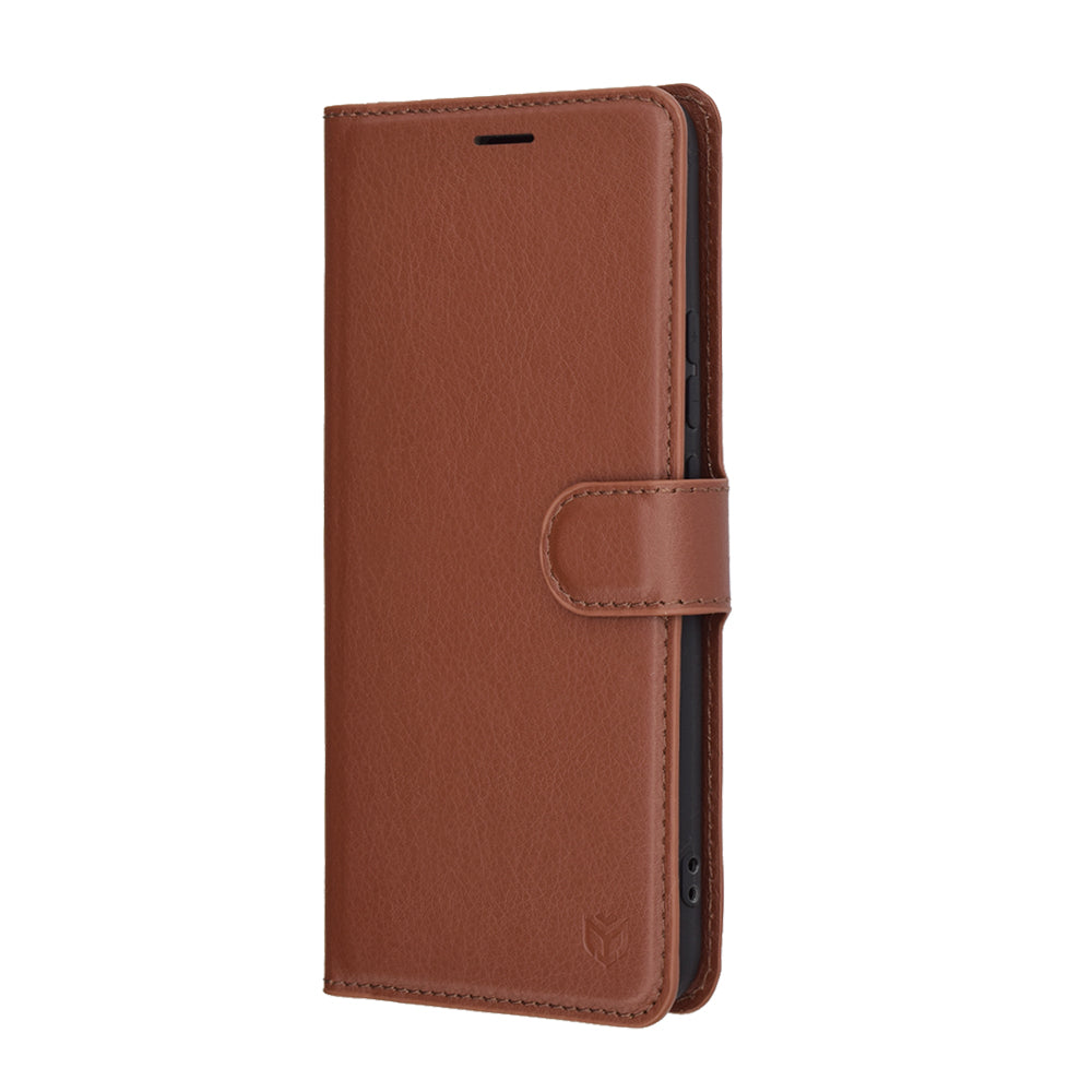Capa para Realme 14 Pro, Techsuit, Leather Folio, Castanha