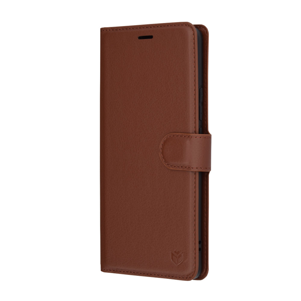 Capa para Realme GT 6T / GT 6, Techsuit, Leather Folio, Castanha