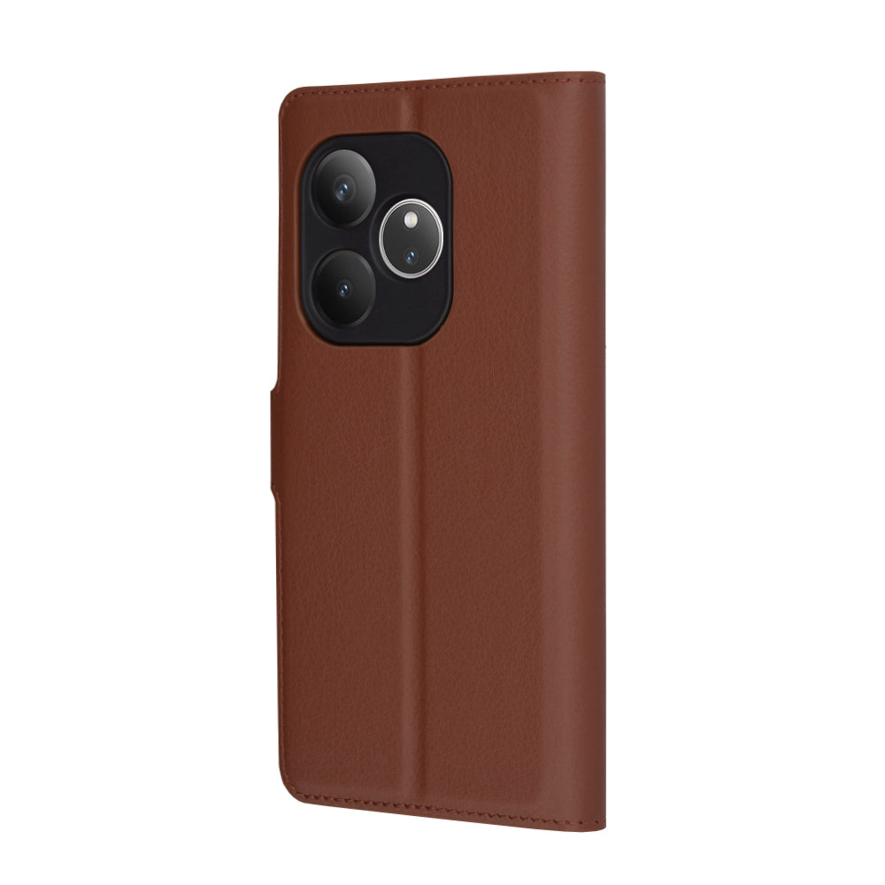 Capa para Realme GT 6T / GT 6, Techsuit, Leather Folio, Castanha