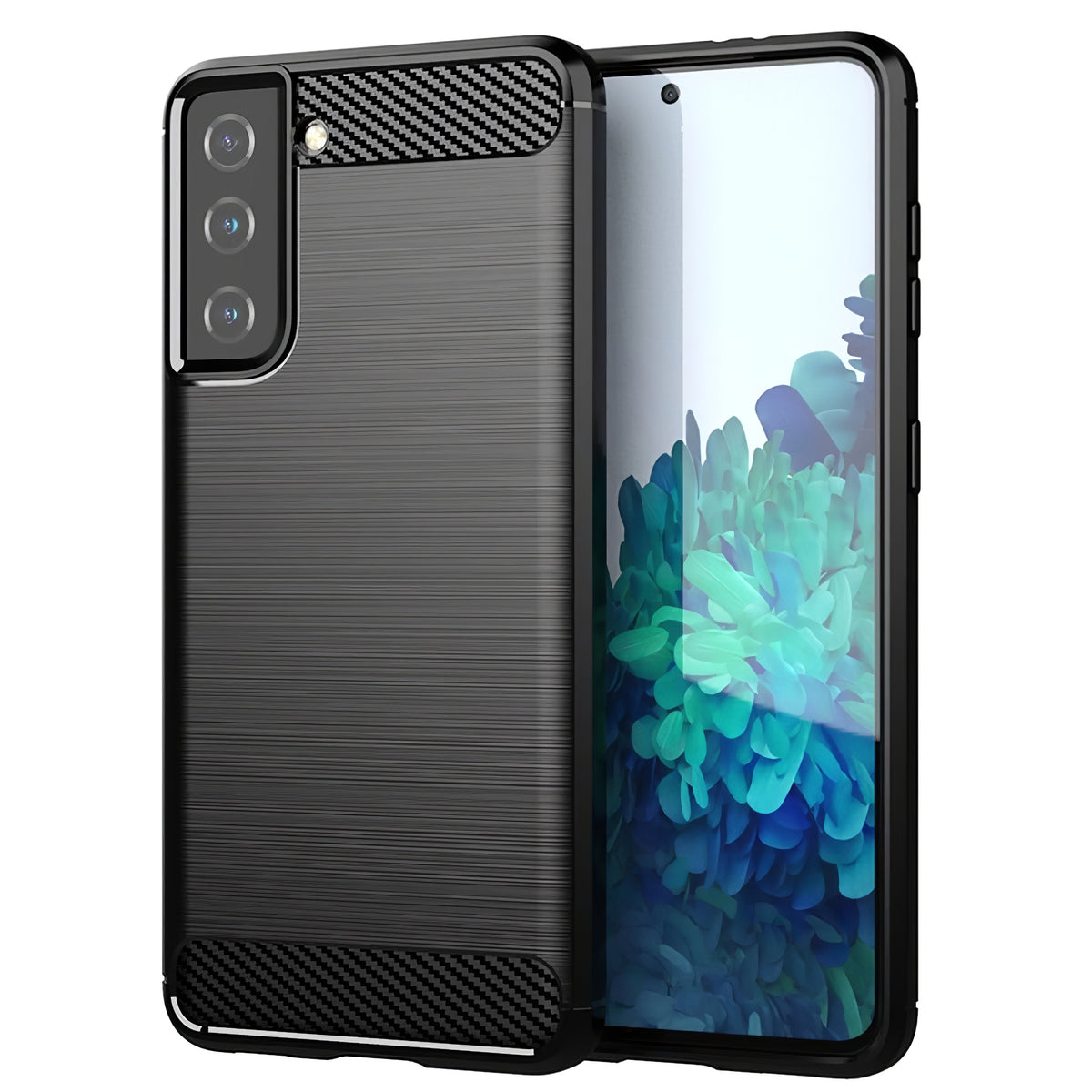 Capa para Samsung Galaxy S21 5G G991, OEM, Carbono, Preta